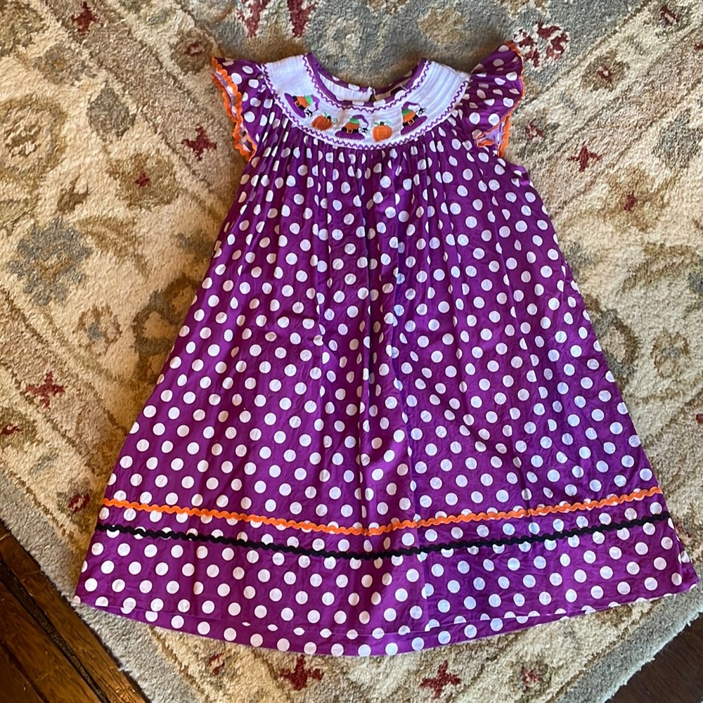 Lil Cactus Halloween smocked dress size 4T